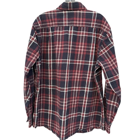 Ridgecut Men’s L Red Plaid Flannel Long Sleeve Cotton Shirt - Picture 2 of 5